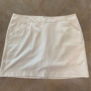 PGA Tour Skort Beige Sz 10 Slide Pocket Waist 34” Length 15” Back Slit